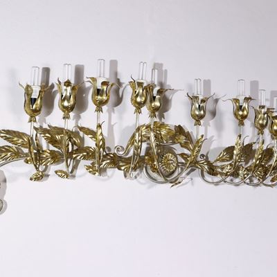 Grande Applique in Metallo Argentato e Dorato