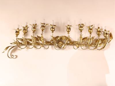 Grande Applique in Metallo Argentato e Dorato