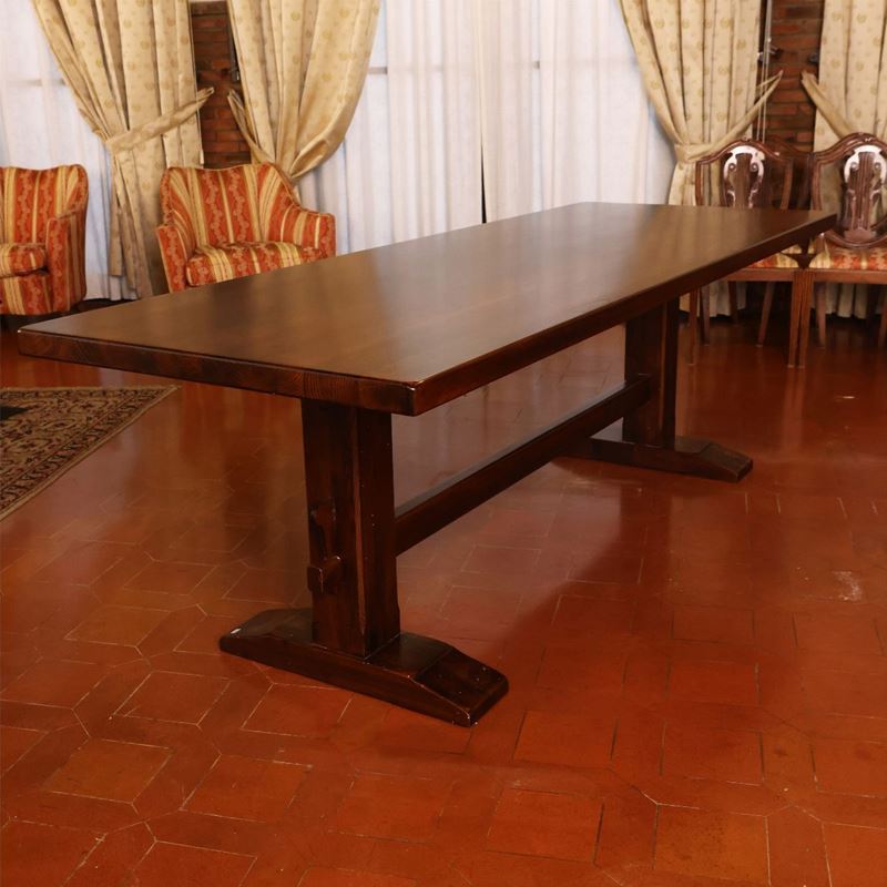 Grande Tavolo Rustico da Pranzo in Noce