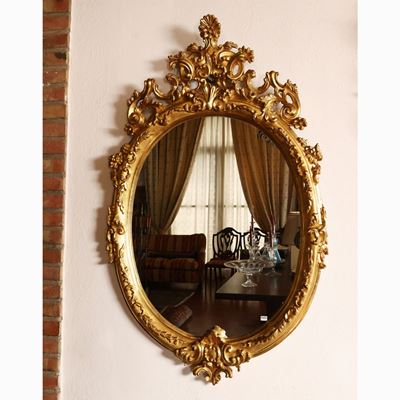 Specchiera in Legno Intagliato e Dorato