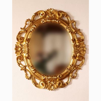 Specchiera in Legno Intagliato e Dorato