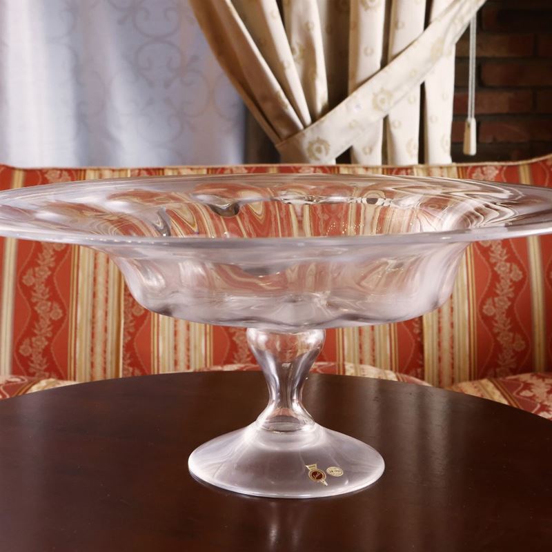 Grande alzata centrotavola in cristallo. Locchi Firenze