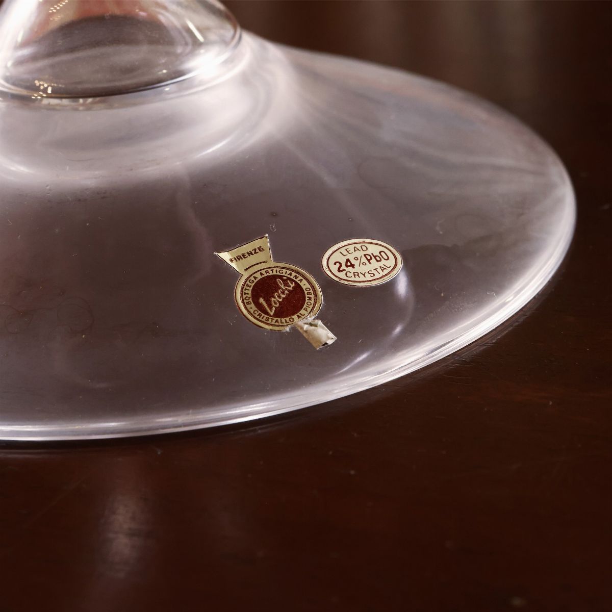 Grande alzata centrotavola in cristallo. Locchi Firenze