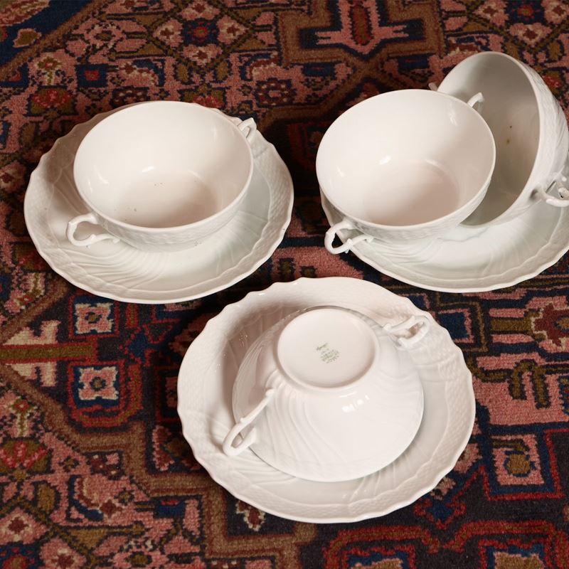 Serie di Dodici Tazze da Consommé in Porcellana Vecchia Ginori, Richard Ginori