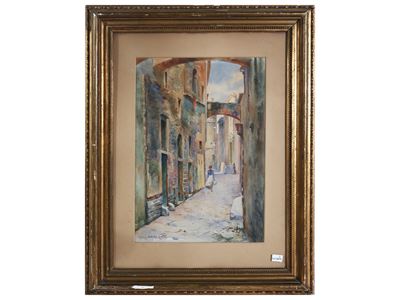 Scorcio di Strada di Paese con Personaggi