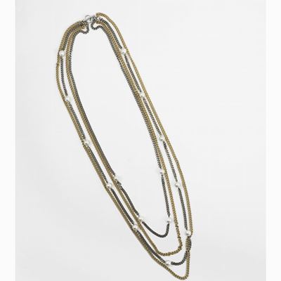 Lunga Collana Multifilo in Metallo