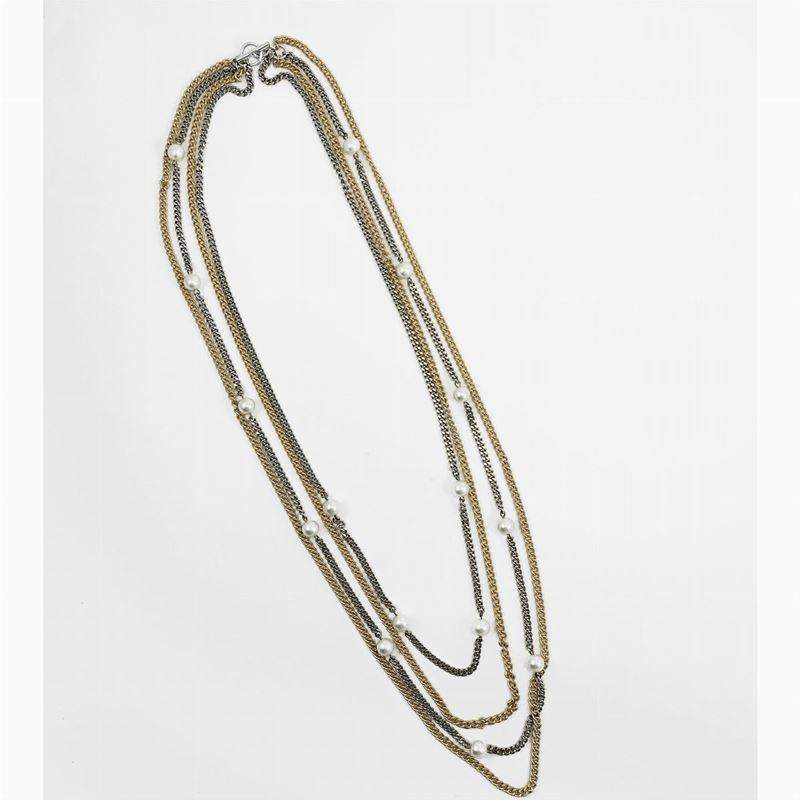 Lunga Collana Multifilo in Metallo