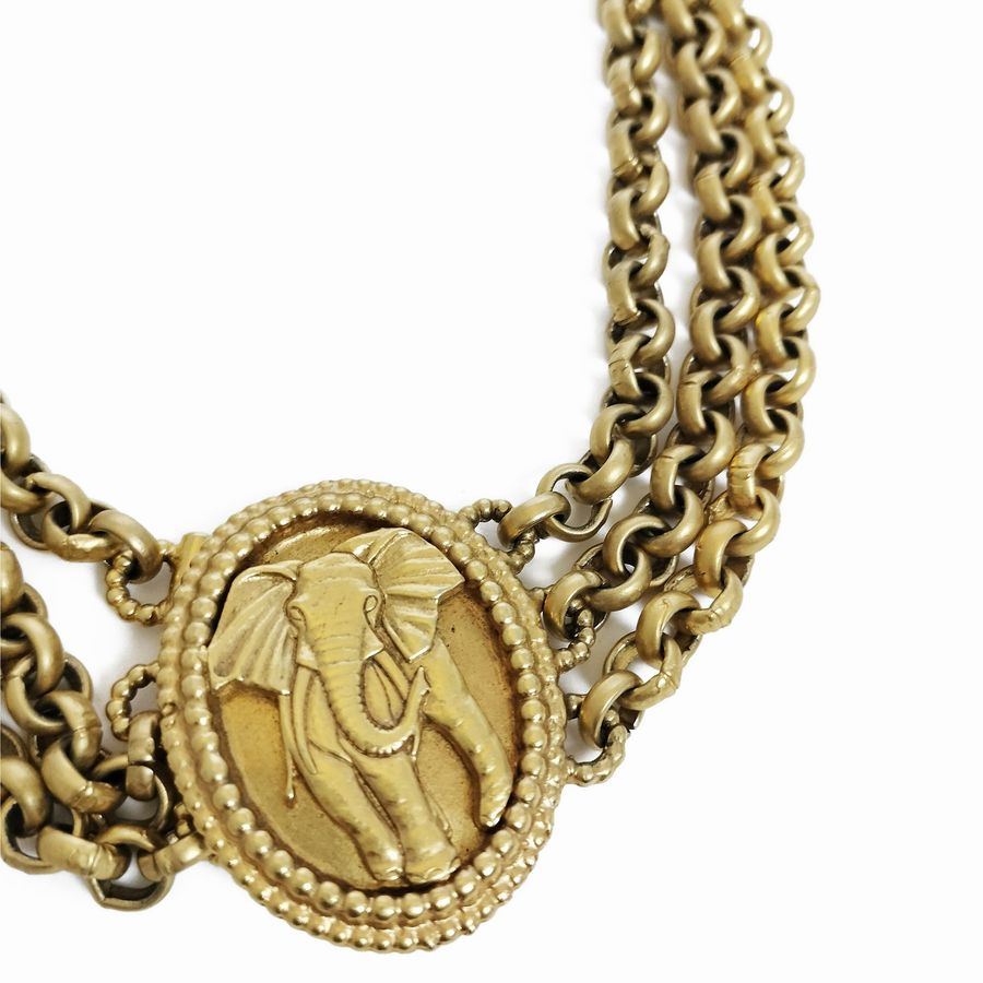 Ferragamo Collana in Metallo Dorato Satinato