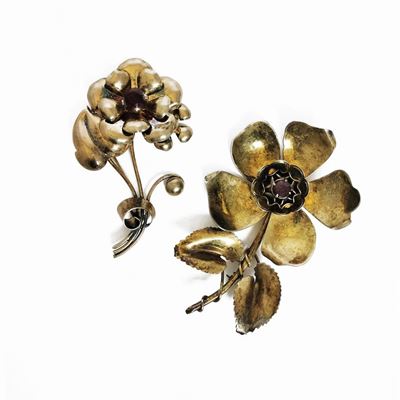 Due Spille in Argento Sterling a Forma di Fiore