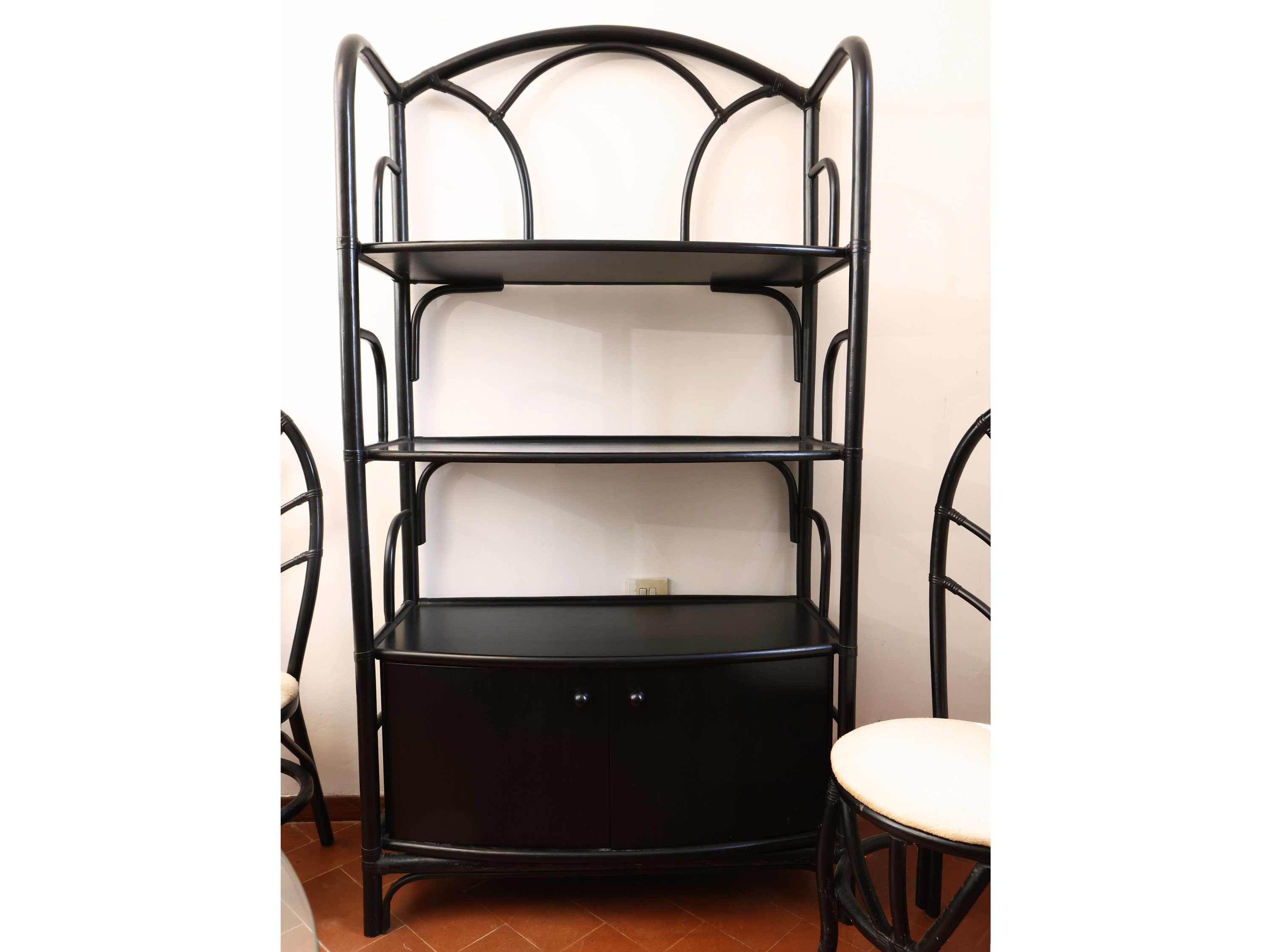 Etagere Libreria in Vimini Ebanizzato