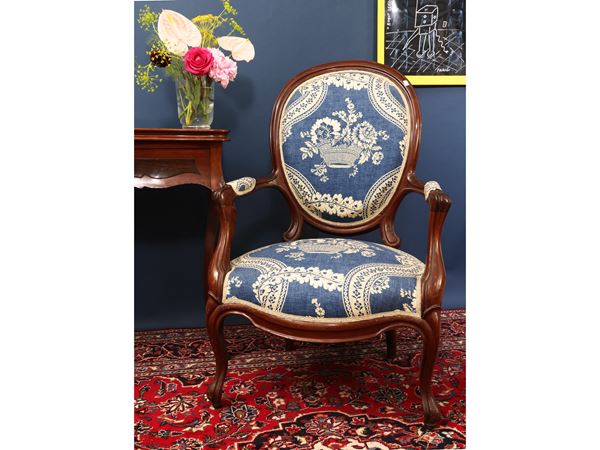 Walnut armchair