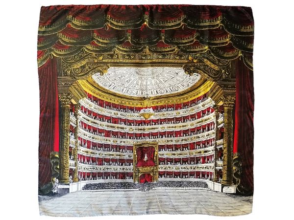 Fornasetti, "Teatro alla Scala", Silk scarf