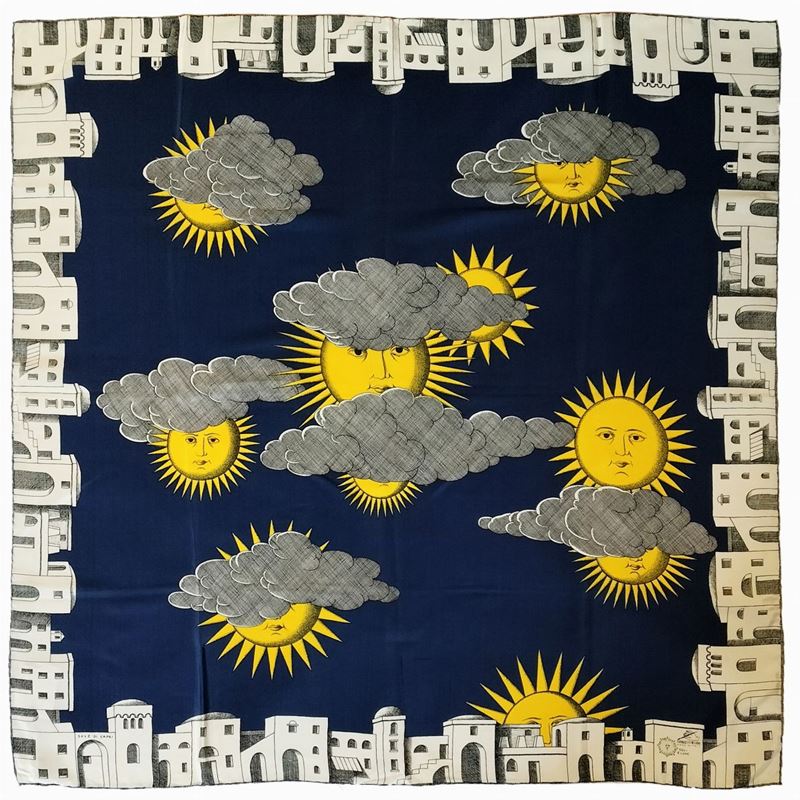 Fornasetti, 'Sole di Capri', Foulard in seta