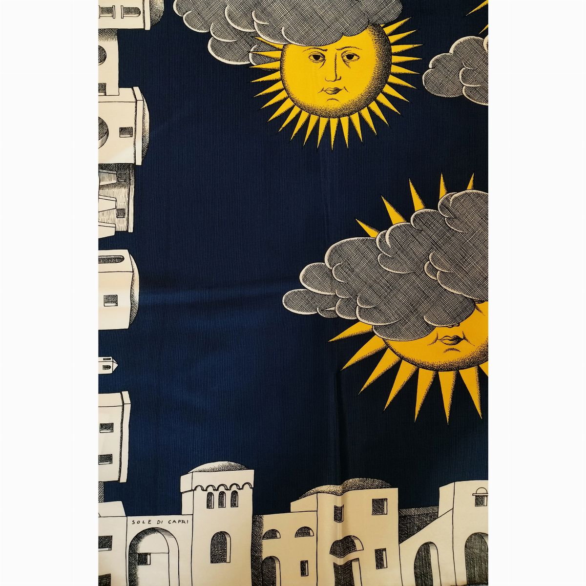 Fornasetti, 'Sole di Capri', Foulard in seta