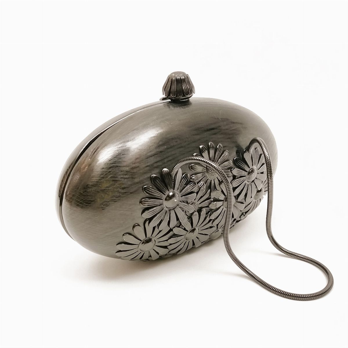 Rodo, Clutch in Metallo Grigio Spazzolato