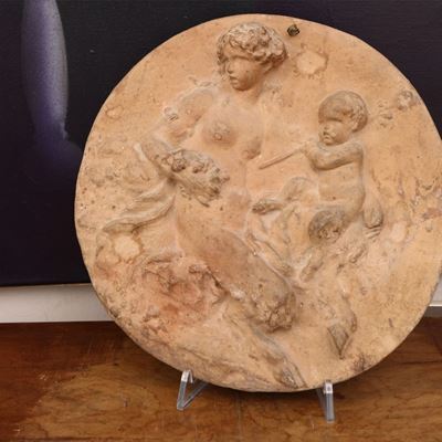 Placca Ad Altorilievo in Terracotta