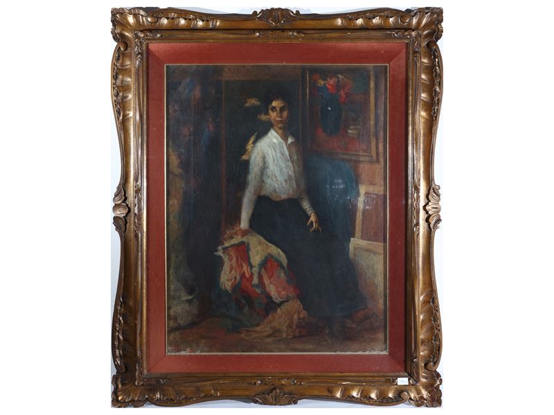Alessandro Milesi - Modella Nell'atelier del Pittore
