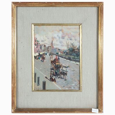 Scorcio Napoletano con Carrozza e Personaggi