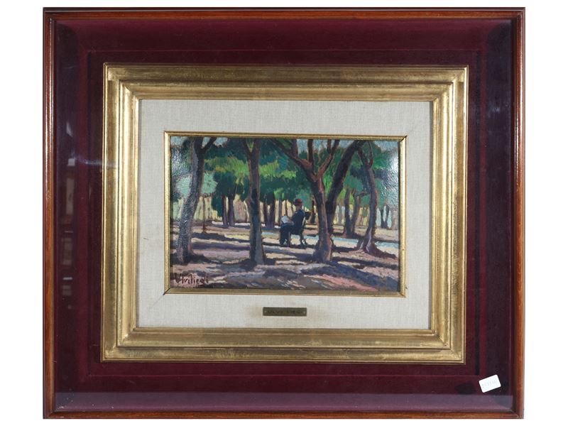 Ulvi Liegi - Paesaggio Alberato con Figura Seduta