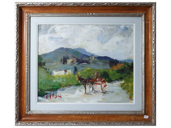 Gino Paolo Gori : Strada a Terzolle  - Asta Deballage. Occasioni in asta - Maison Bibelot - Casa d'Aste Firenze - Milano