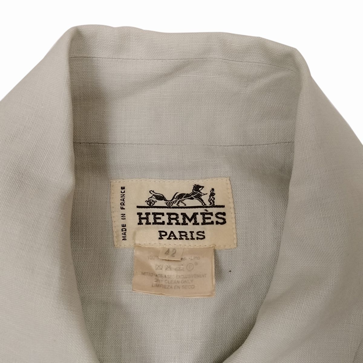 Hermès, Giacca in lino color ghiaccio