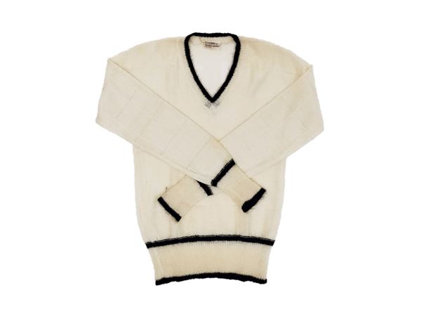 Milena Moselli's man, wool tennis sweater