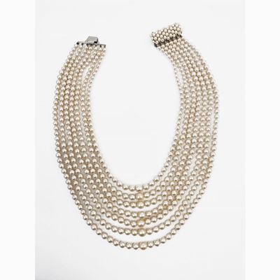 Collier a Sette Fili in Perle Simulate Degradé