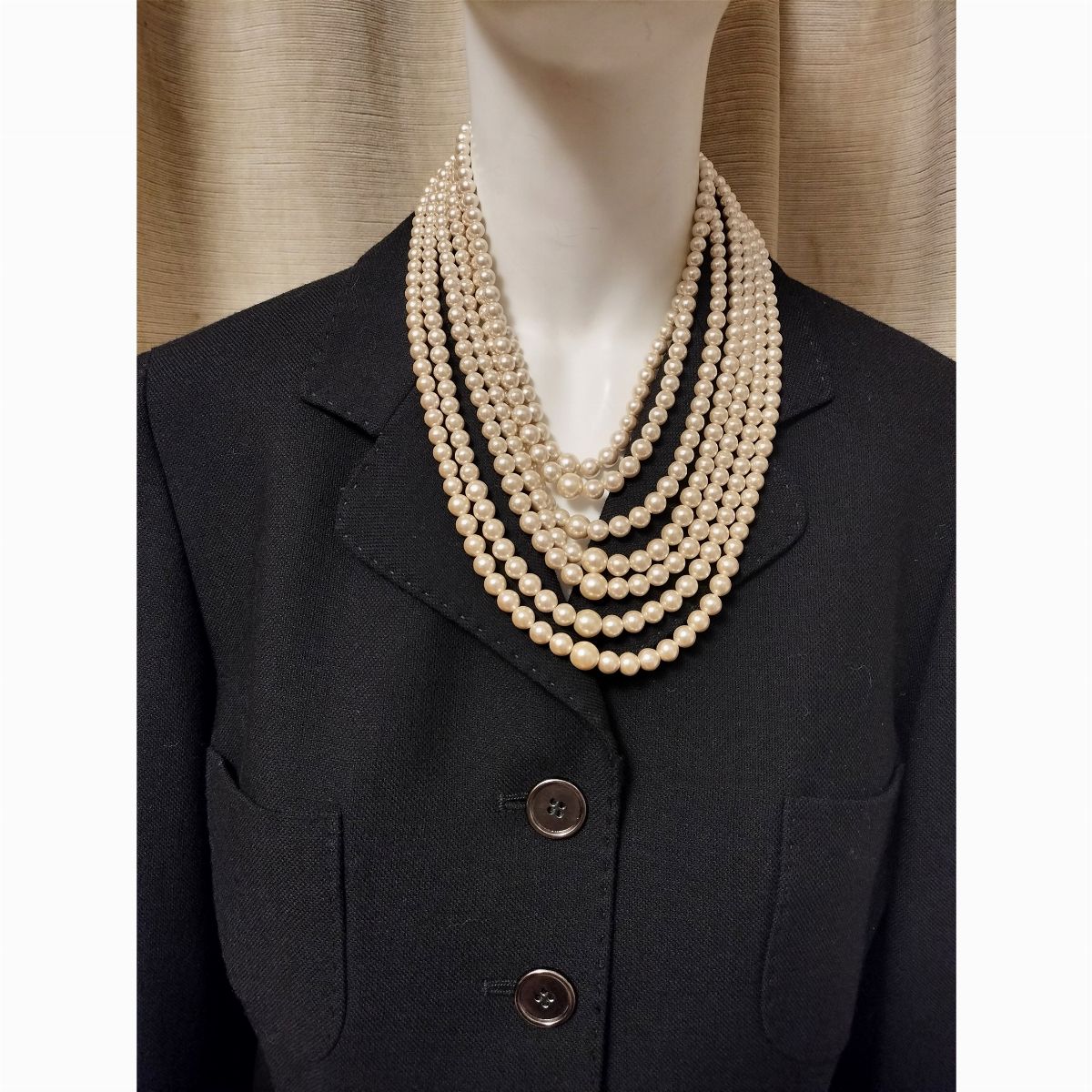 Collier a Sette Fili in Perle Simulate Degradé