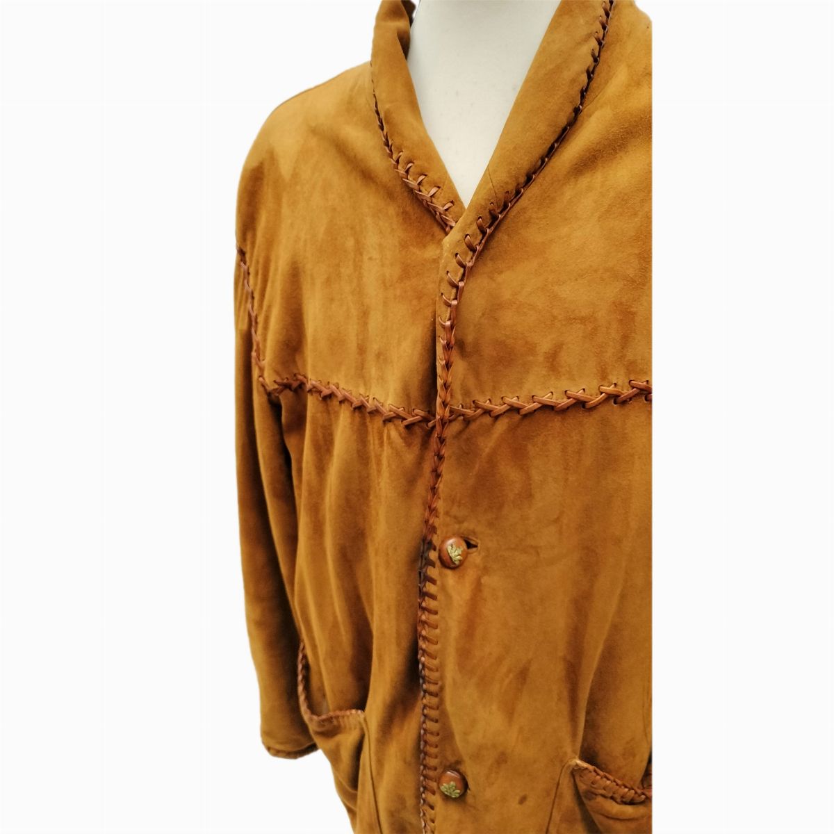 Ermanno Daelli, Giaccone da Uomo in Suede Color Tabacco