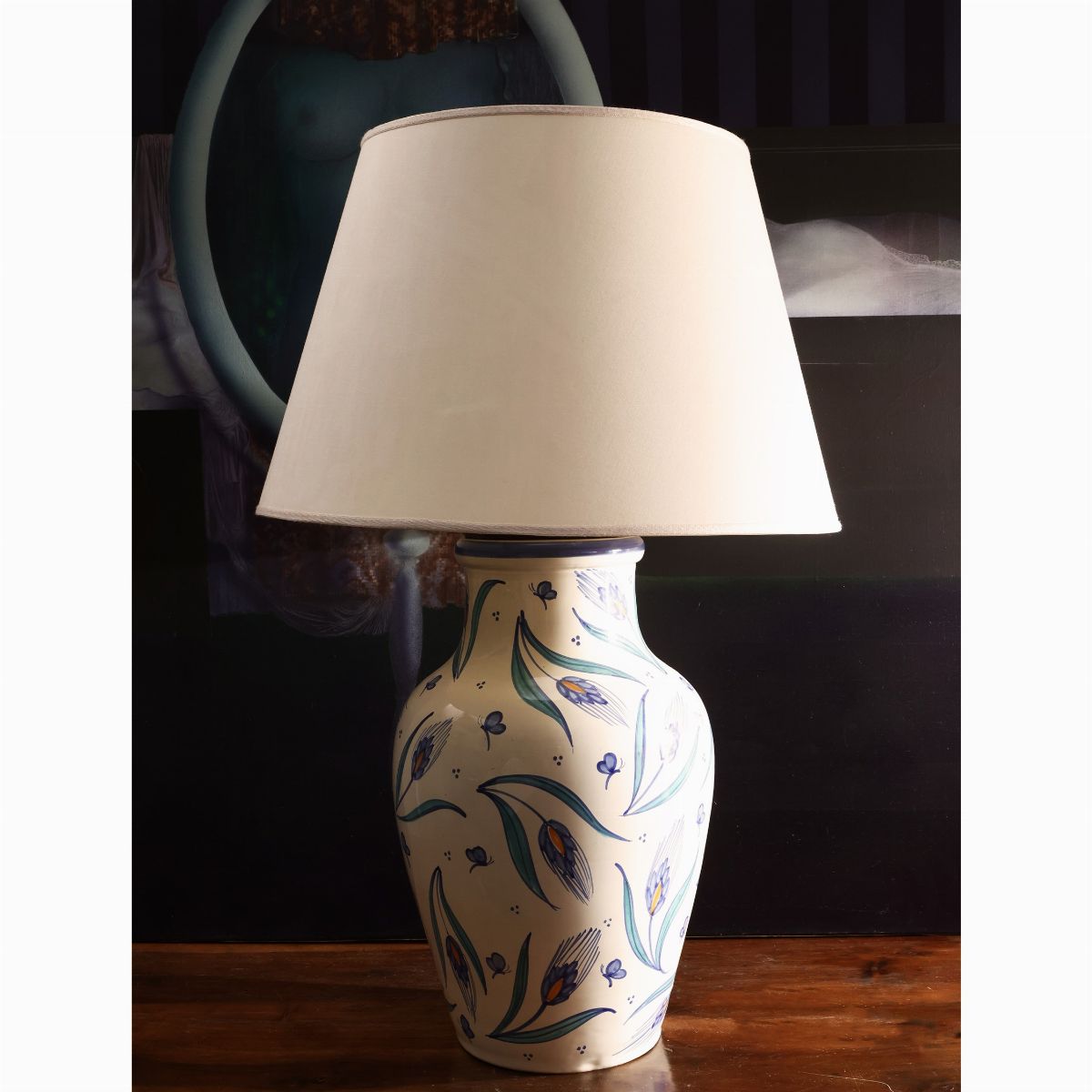 Tre Lumi da Tavolo in Ceramica Smaltata
