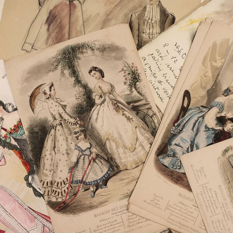 Lotto di Figurini di Moda e Grafica