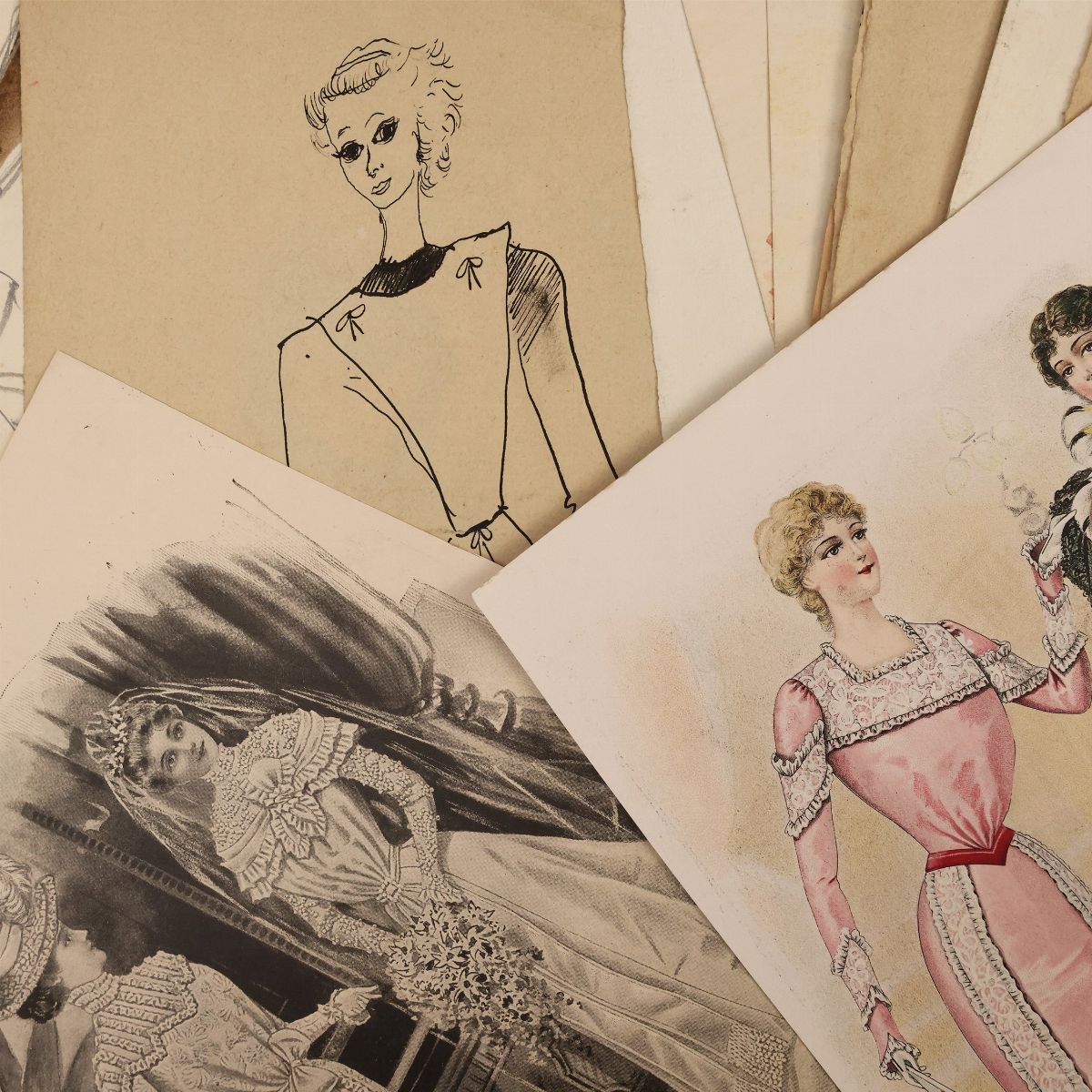 Lotto di Figurini di Moda e Grafica