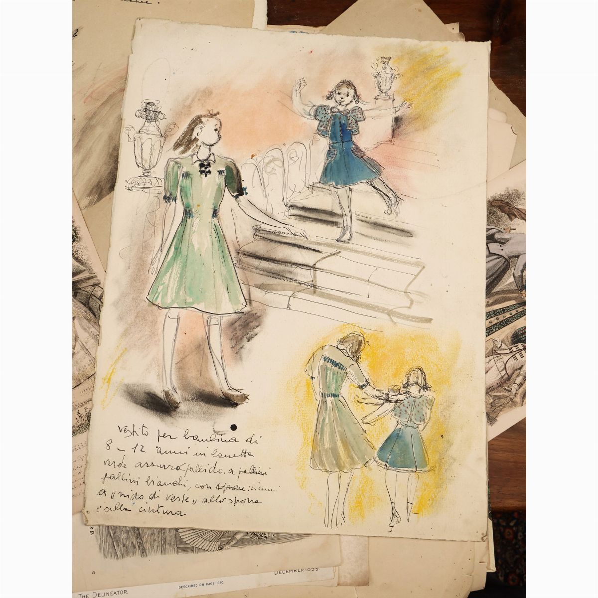 Lotto di Figurini di Moda e Grafica