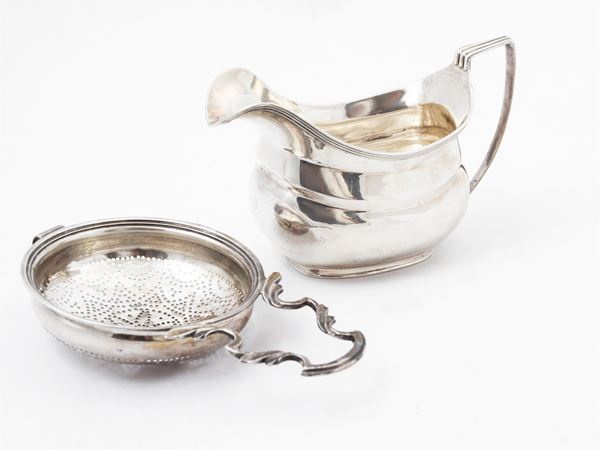 Two silver tea accessories