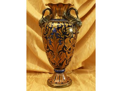 Vaso Ad Anfora in Terracotta Smaltata a Lustro, Gualdo Tadino