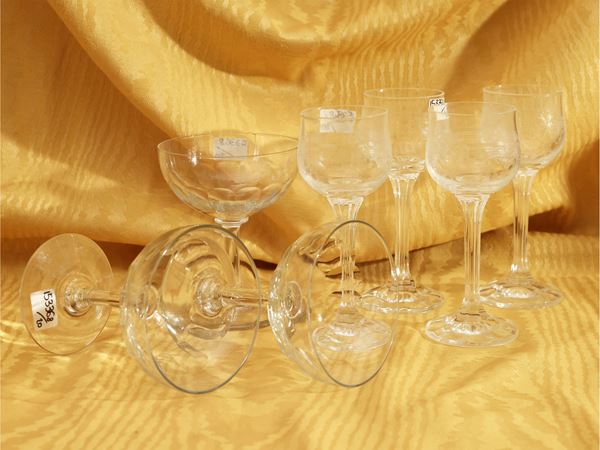 Assortment of glass liqueur glasses