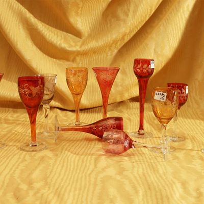 Miscellanea di Bicchieri da Liquore in Vetro Arlecchino