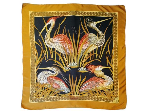 Salvatore Ferragamo, "Herons", Silk scarf