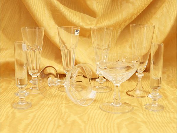 Assortment of glass mixing glasses for cocktails and aperitifs