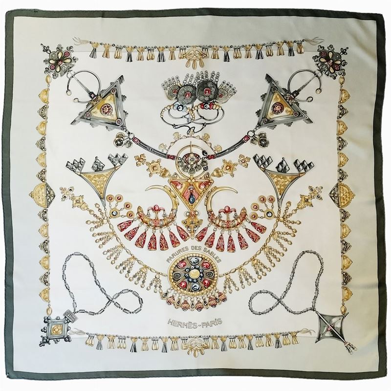 Hermes, 'Parure de Sambles', Foulard in seta, Laurence Bourthoumieux