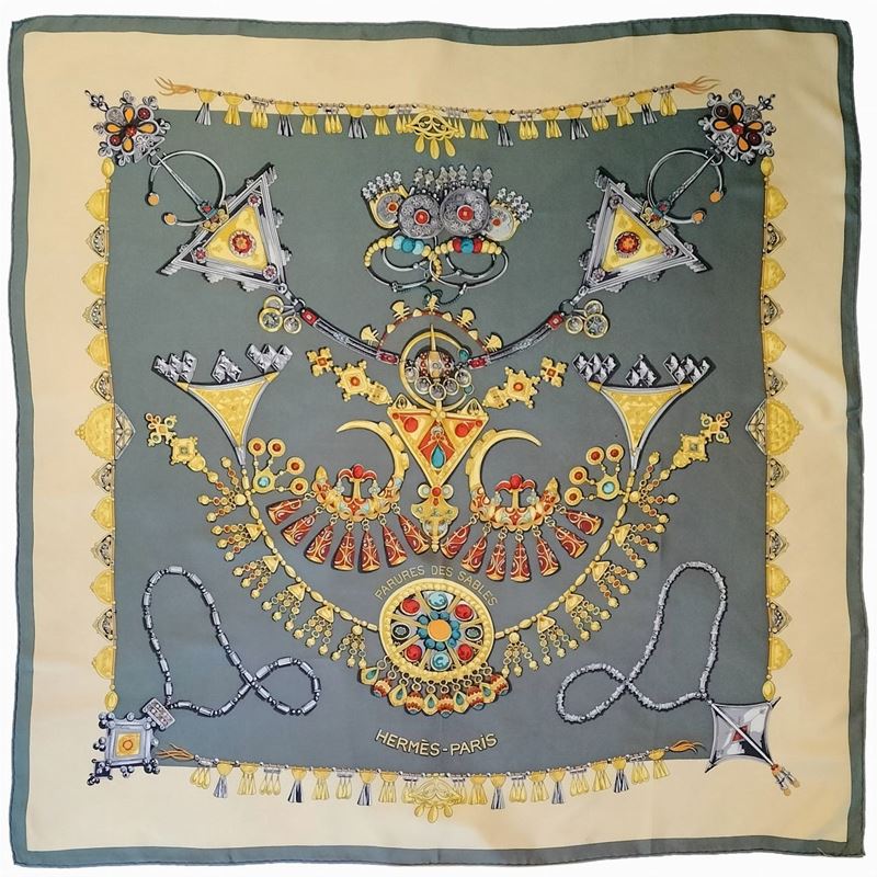 Hermes, 'Parure de Sambles', Foulard in seta, Laurence Bourthoumieux