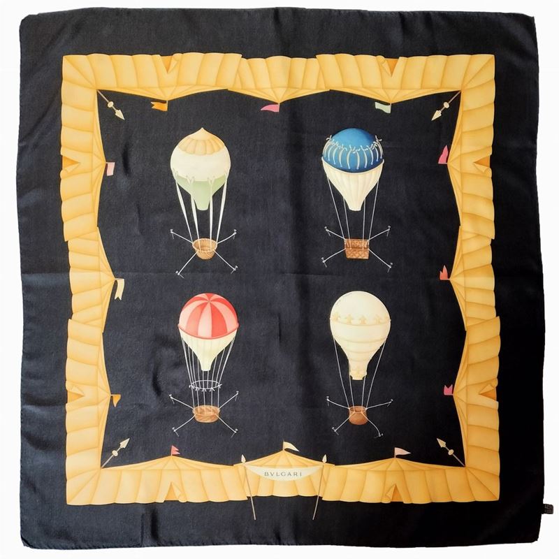 Bulgari,'mongolfiere', Foulard in Seta, Davide Pizzigoni