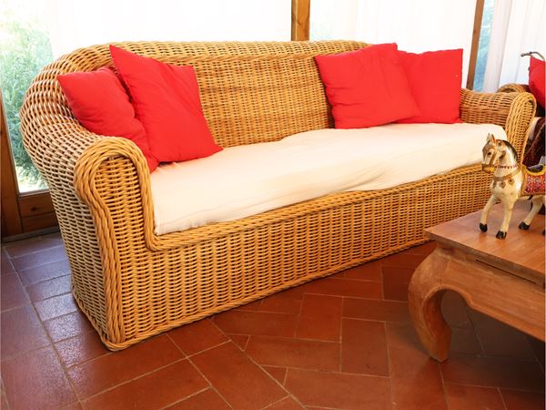 Wicker garden sofa