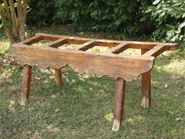 Grande fioriera rustica in legno tenero