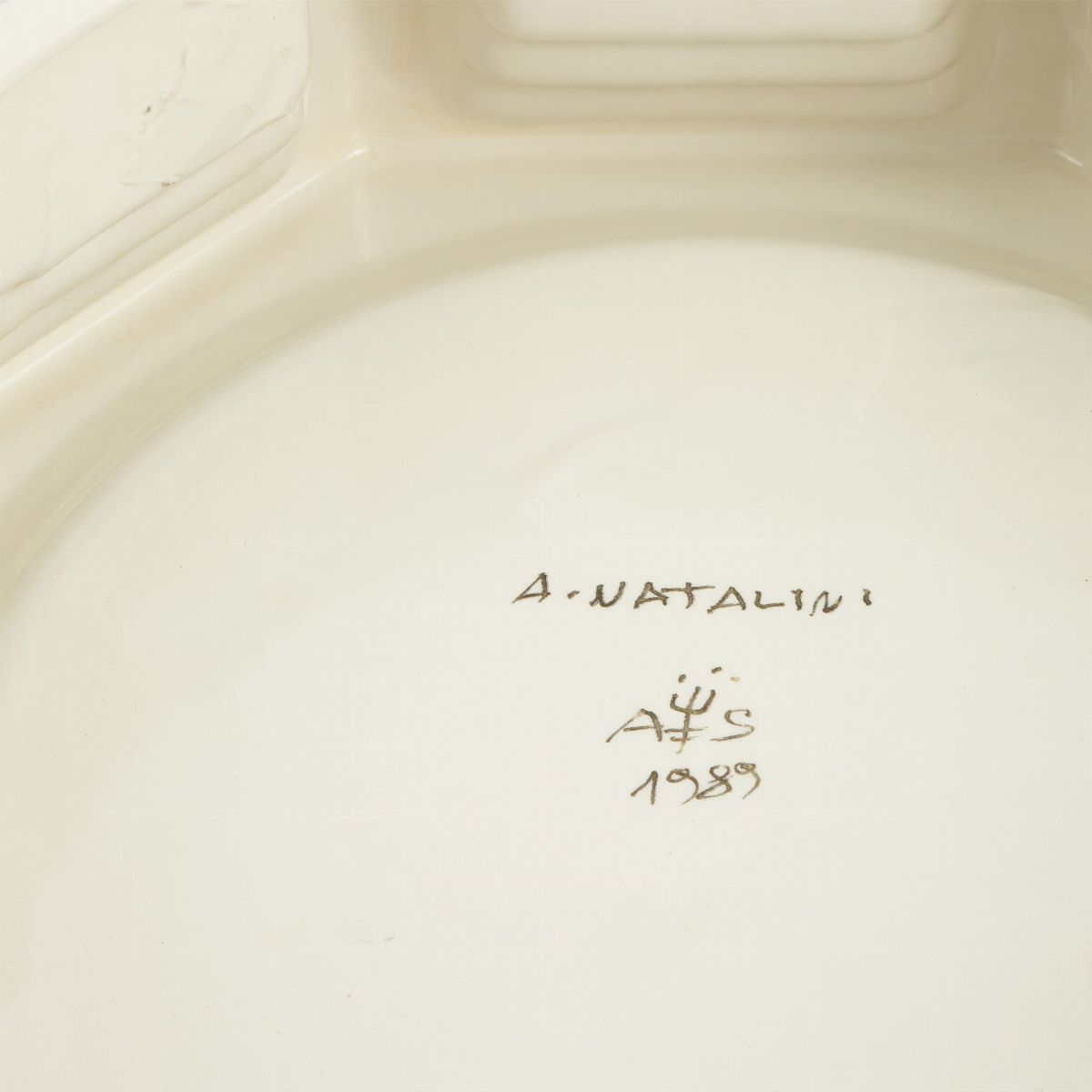 Centrotavola in ceramica, Adolfo Natalini produzione Alessio Sarri, 1989