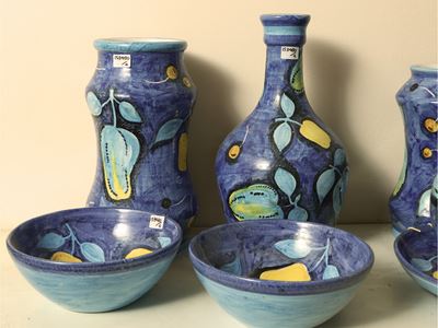 Lotto di Accessori in Terracotta Smaltata