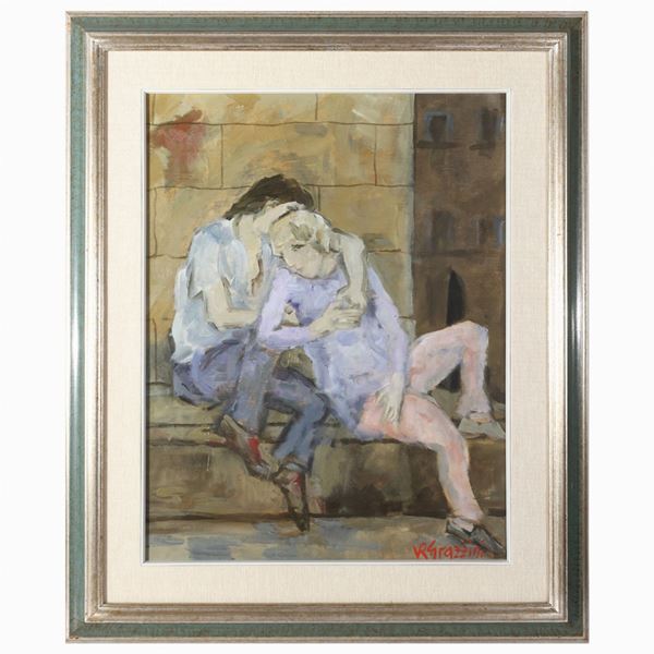 Renzo Grazzini : Couple of lovers  - Auction Modern and Contemporary Art - Maison Bibelot - Casa d'Aste Firenze - Milano