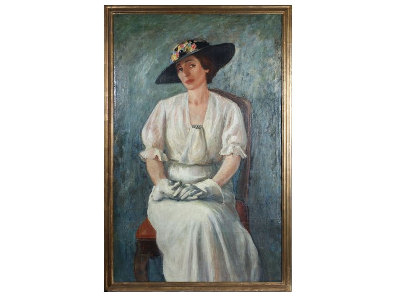 Franco Dani - Ritratto di Dama in Abito Bianco