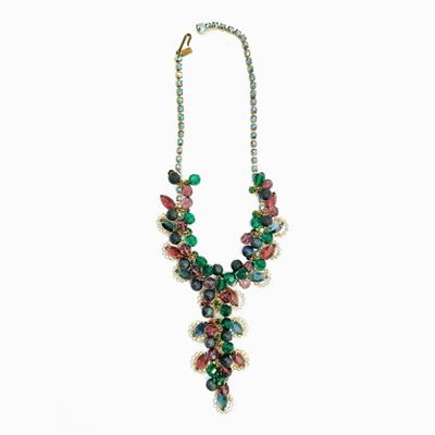 Hattie Carregie, Collana con Perline a Grappolo Verdi e Viola