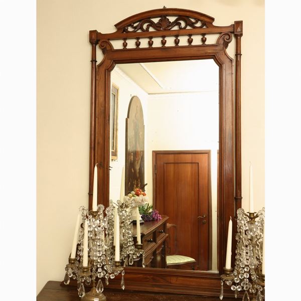 Mirror with walnut frame